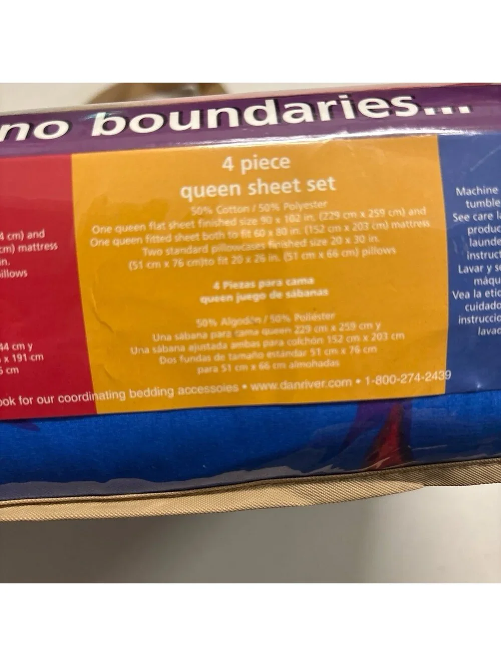 Teen Central Dragon Fire Queen Sheet Set NIP Flames Blue Red 4pc Percale